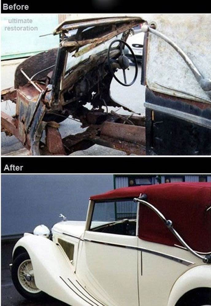 Retro cars restoration before after2 Retro cars restoration   before & after pics